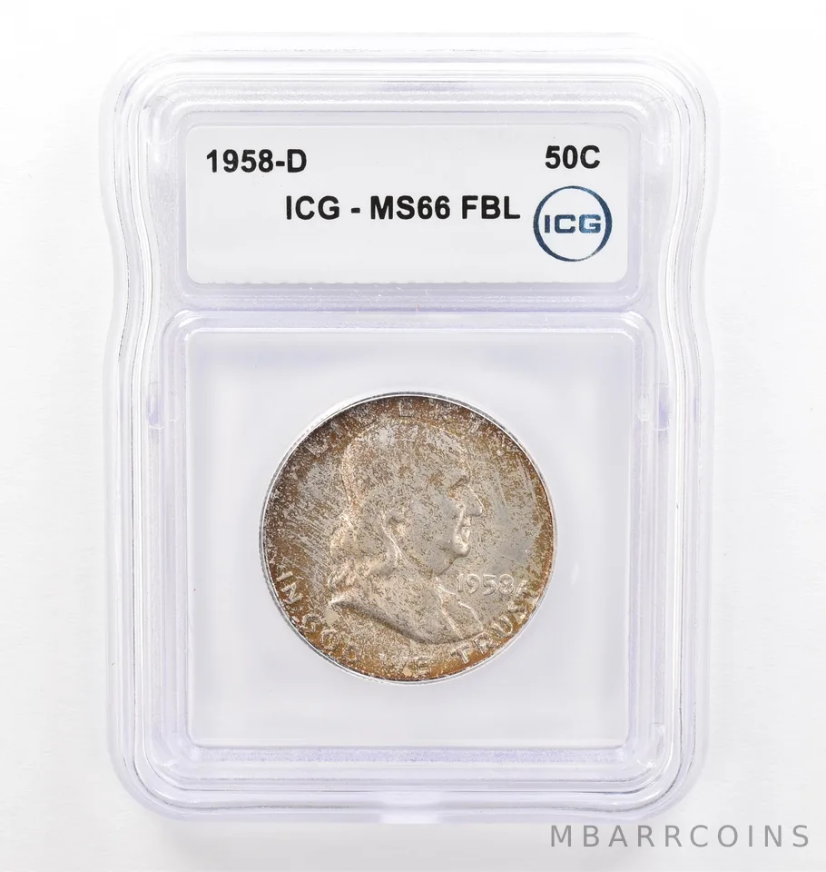 1958-D Franklin Half Dollar MS66 FBL ICG Beautiful Tone *0230