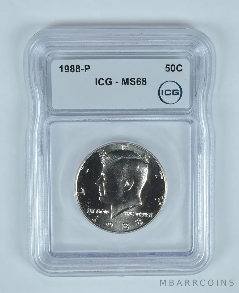 1988-P Kennedy Half Dollar MS68 ICG