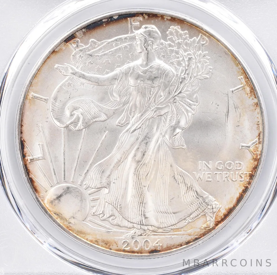 2004 American Silver Eagle MS65 PCGS Beautiful Tone *1440
