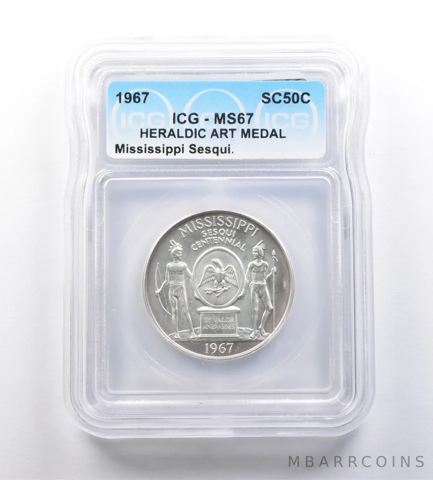 1967 So-Called Half Dollar Mississippi Sesquicentennial MS67 ICG *7215