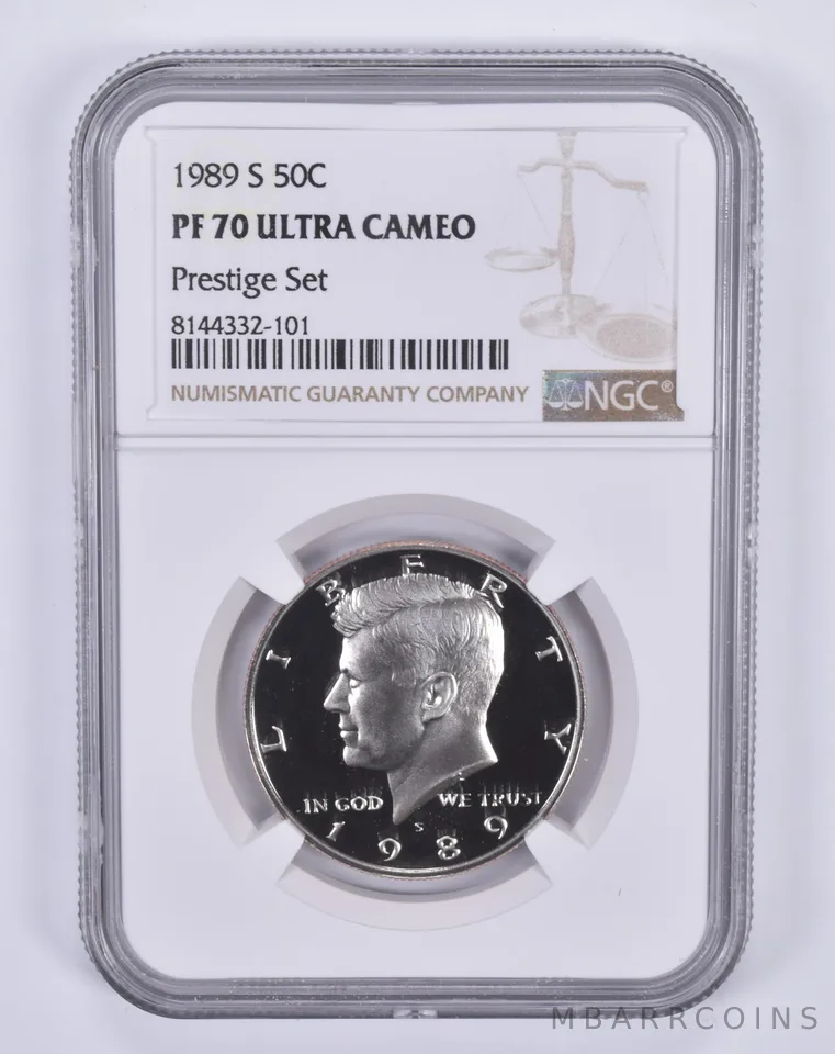 1989-S Kennedy Half Dollar Prestige Set PF70 UCAM NGC Brown Label