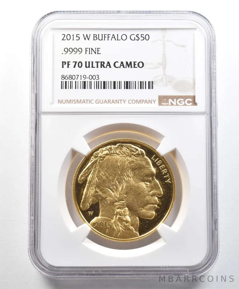 2015-W $50 American Gold BUFFALO 1 Oz .9999 Gold PF70 UCAM NGC