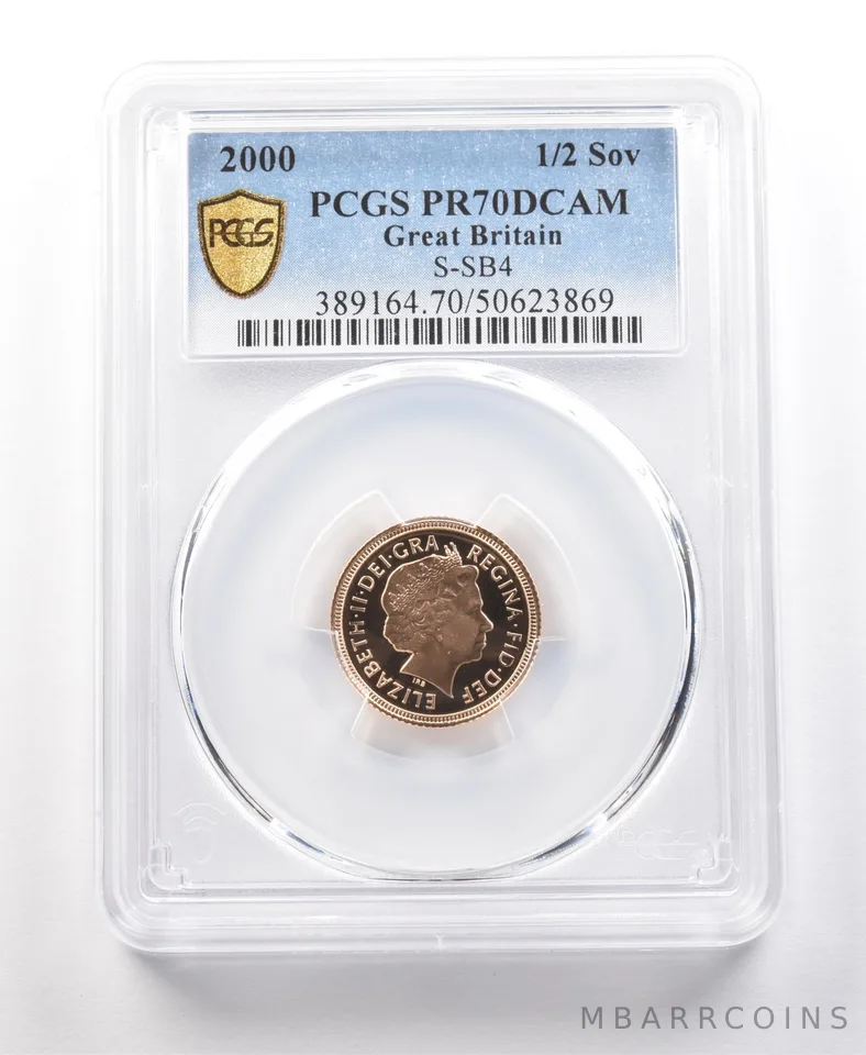 2000 Great Britain 1/2 Sovereign Gold PR70 DCAM PCGS a1156