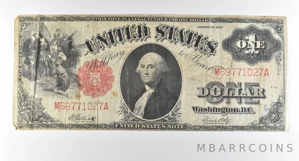 1917 $1 Legal Tender Large Note Red Seal *2899
