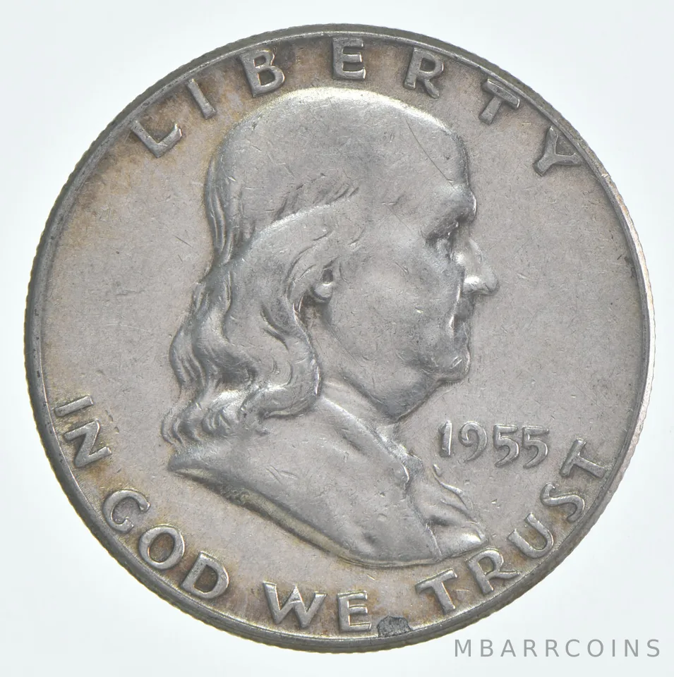 1955 (P) Franklin Half Dollar Circulated 90% Silver (1pc)