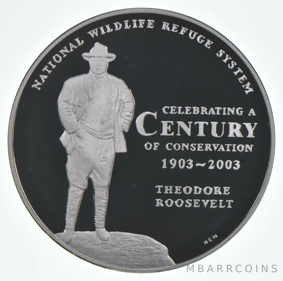 2003 National Wildlife Refuge Canvasback Duck 90% Silver Round US Mint