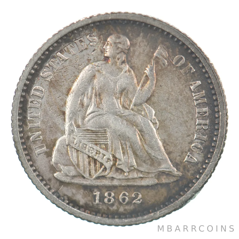 1862 Seated Liberty Half Dime Beautiful Tone *7550