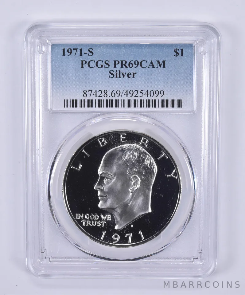 1971-S Eisenhower $1 Silver PR69 CAM PCGS Blue Label