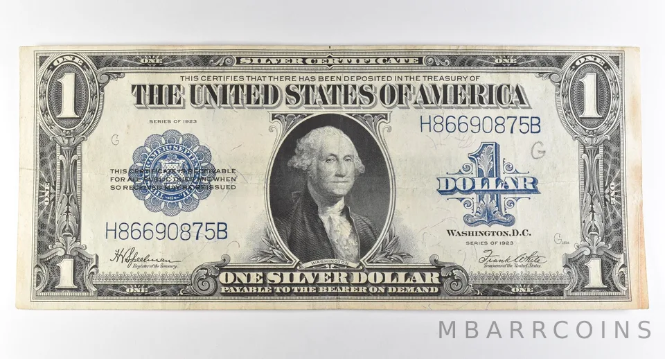 1923 $1 Silver Certificate Large Note Blue Seal *2986