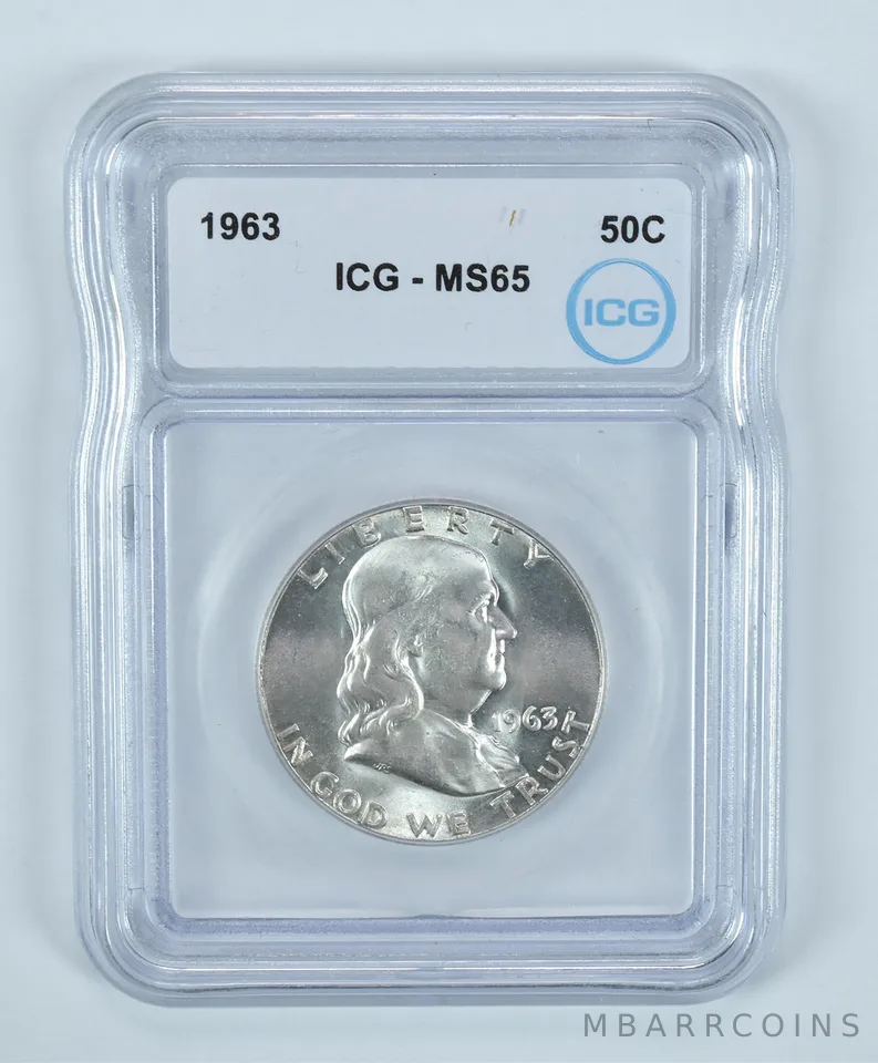 1963 Franklin Half Dollar MS65 ICG