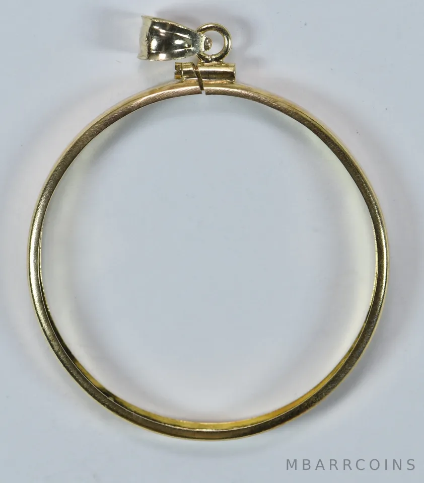 14kt Gold Coin Bezel Morgan Peace Dollar 38mm 3.2g *9526