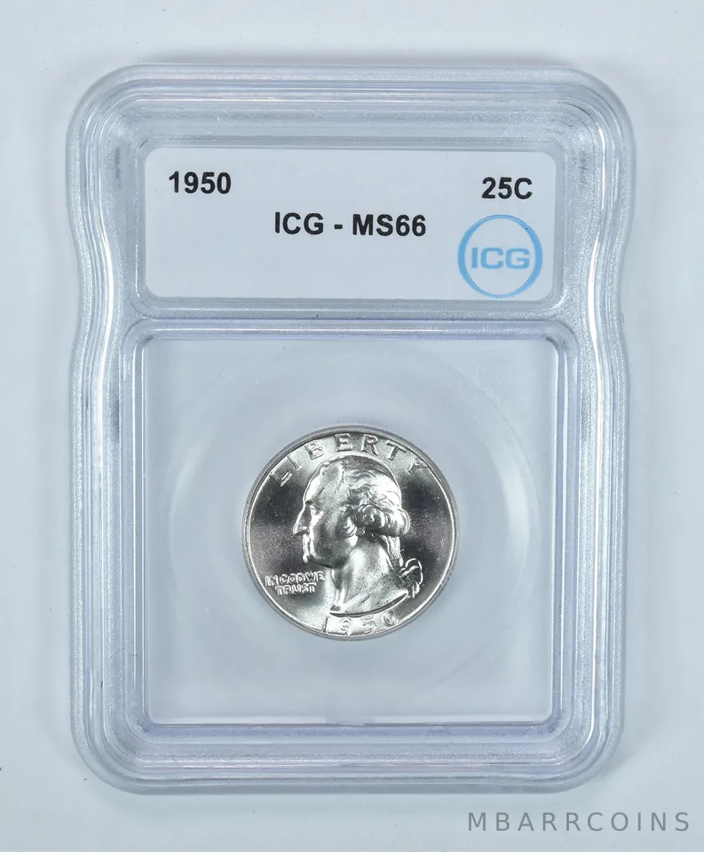 1950 Washington Quarter MS66 ICG