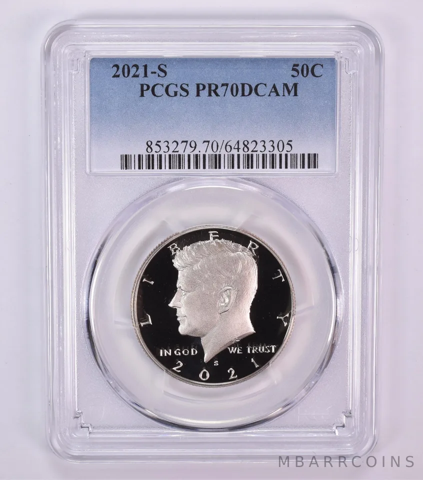 2021-S Kennedy Half Dollar PR70 DCAM PCGS Blue Label