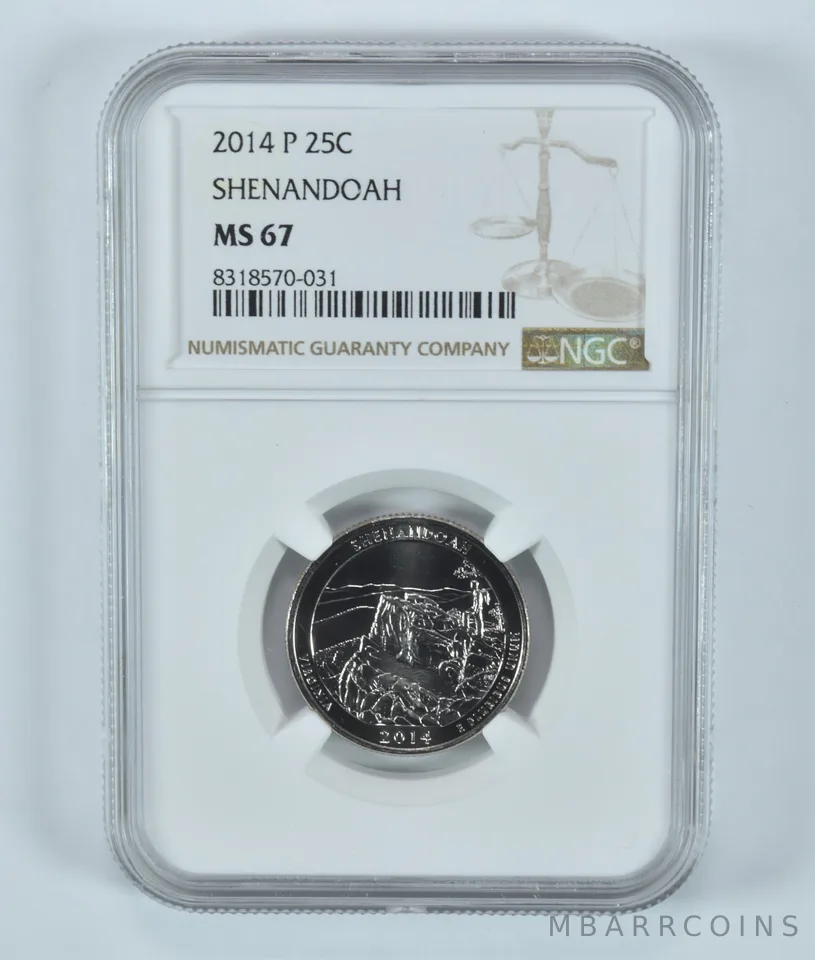 2014-P Washington Quarter Shenandoah America The Beautiful MS67 NGC