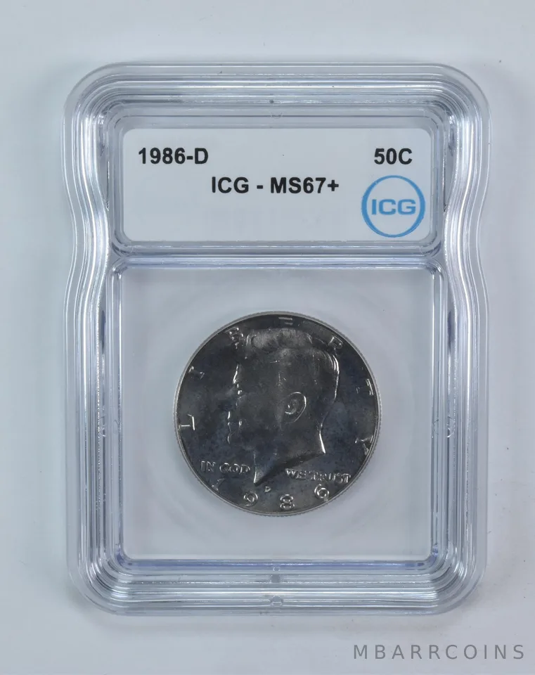 1986-D Kennedy Half Dollar MS67+ ICG