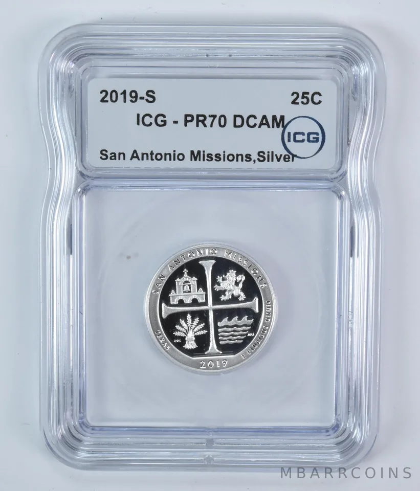 2019-S Washington Quarter ATB San Antonio Missions Silver PR70 DCAM ICG
