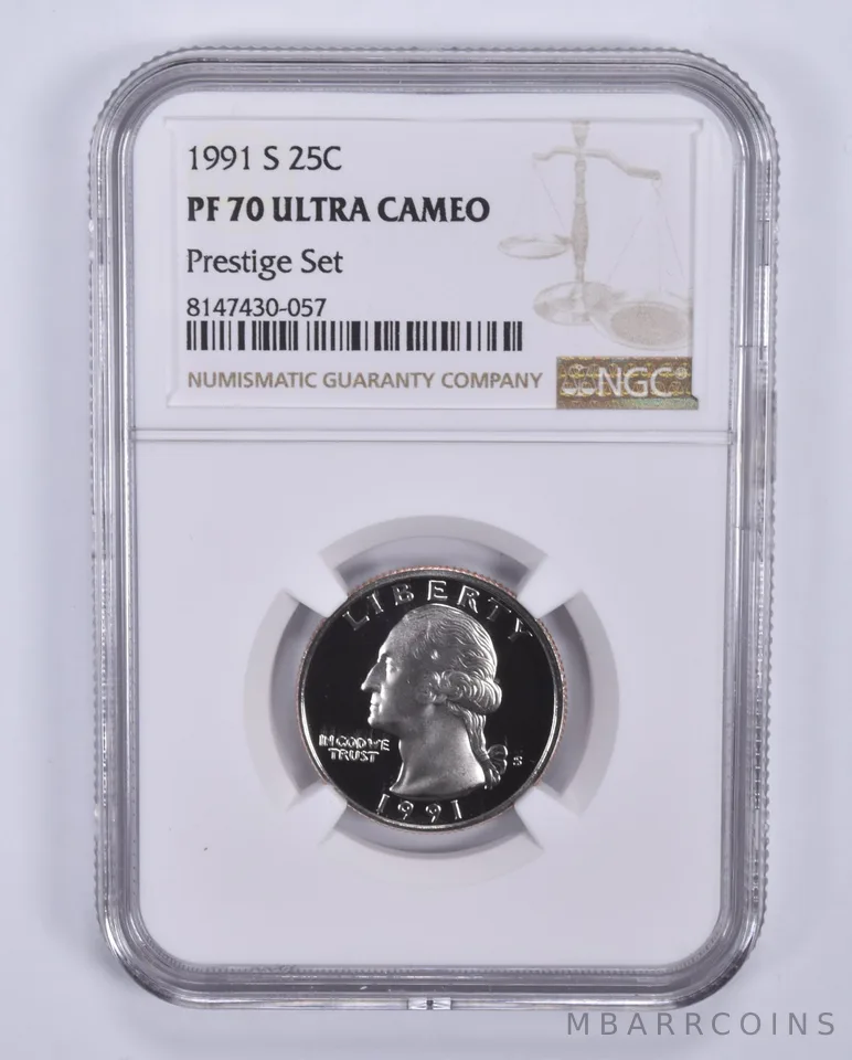 1991-S Washington Quarter Prestige Set PF70 UCAM NGC Brown Label