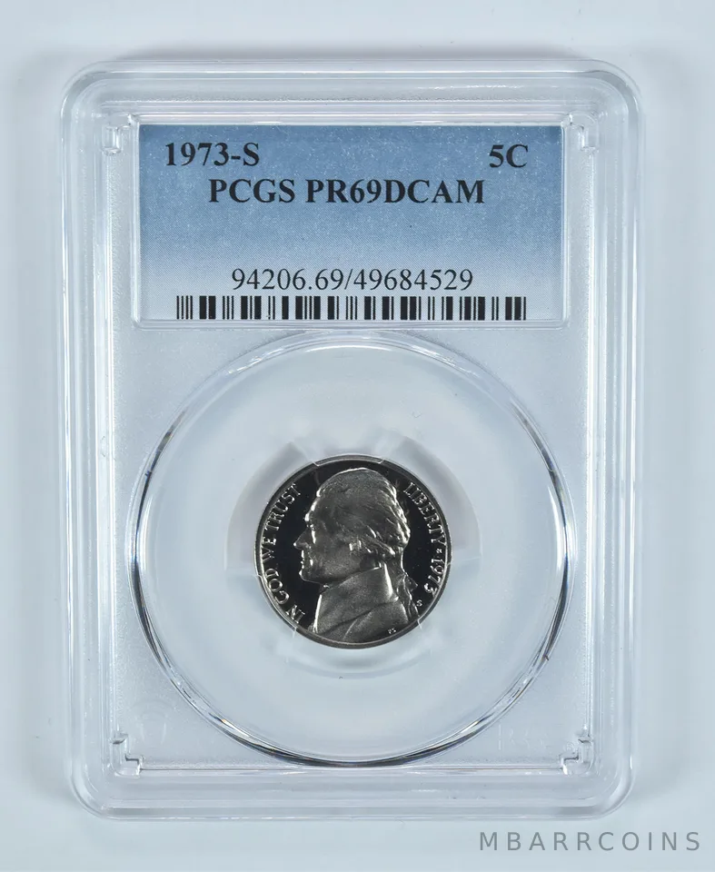 1973-S Jefferson Nickel PR69 DCAM PCGS Blue Label