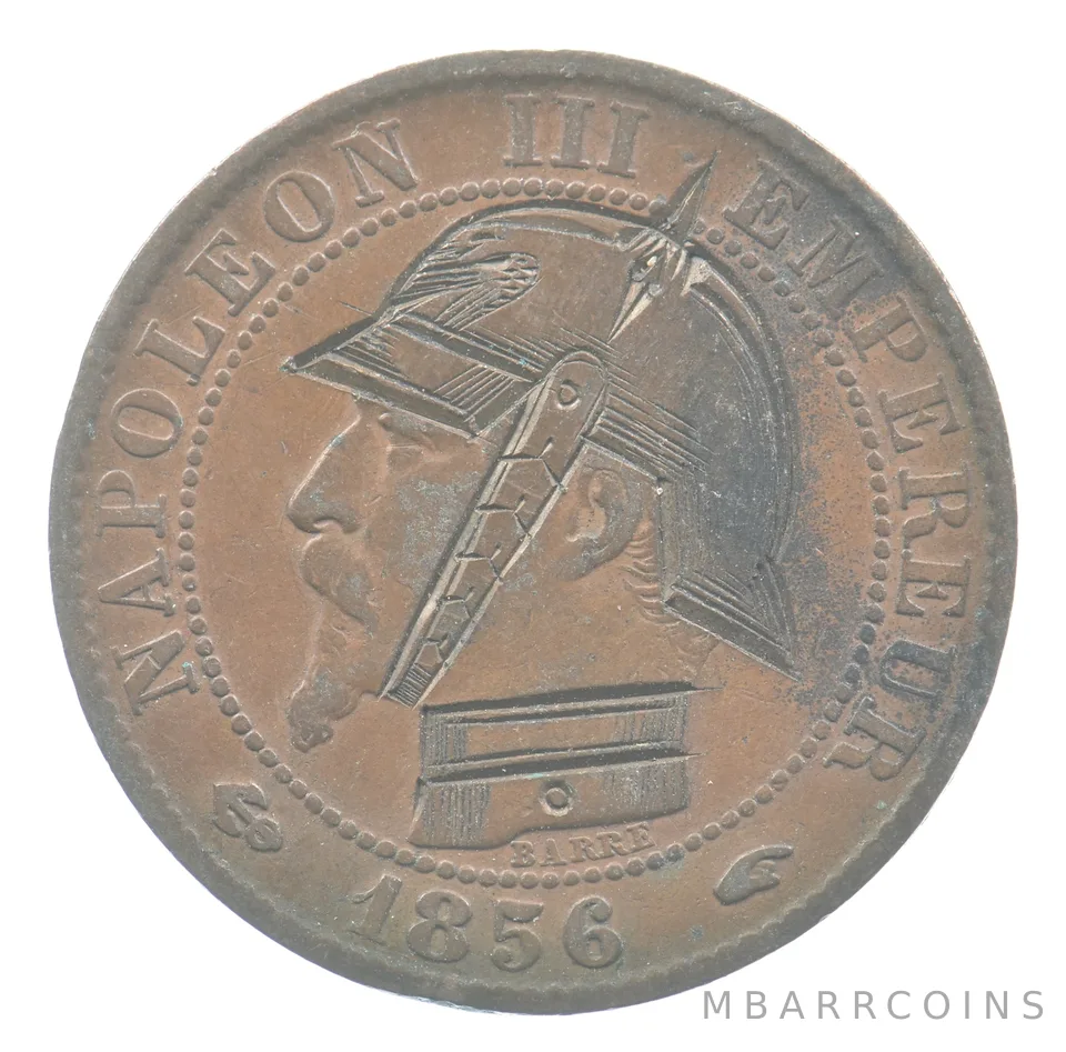1856 France 5 Centimes Love Token Victorian *4824