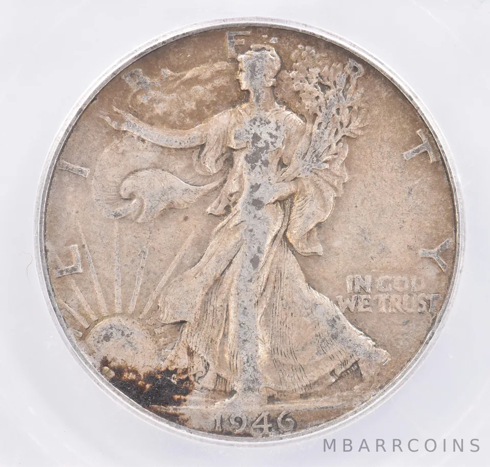 1946 Walking Liberty Half Dollar DDR Authentic ICG Beautiful Tone *2150