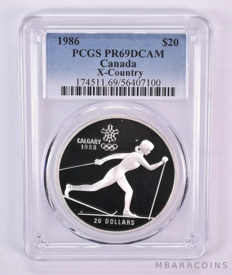 1986 Canada 20 Dollars Calgary Olympics X-Country PR69 DCAM PCGS