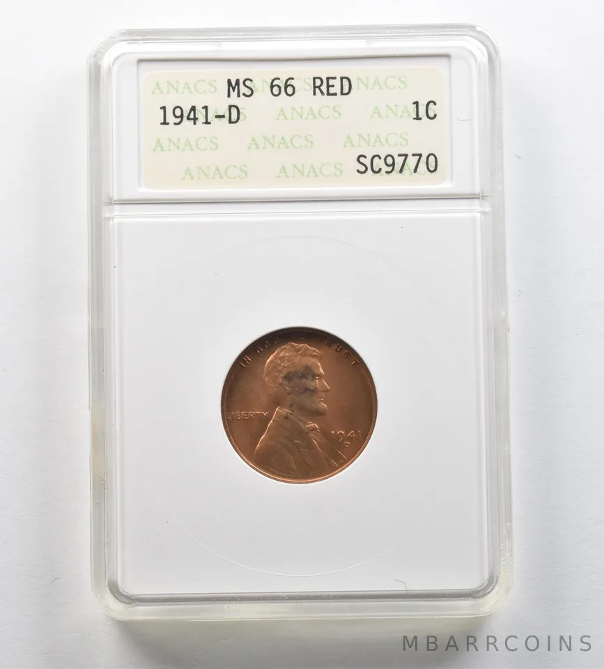 1941-D Lincoln Wheat Cent MS66 RD ANACS *7694