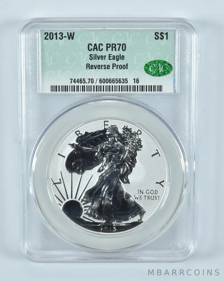 2013-W American Silver Eagle Reverse PR70 CAC CACg
