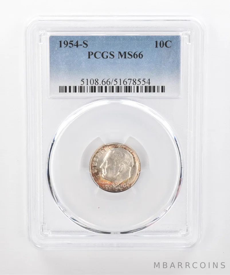 1954-S Roosevelt Dime MS66 PCGS Beautiful Tone *1435