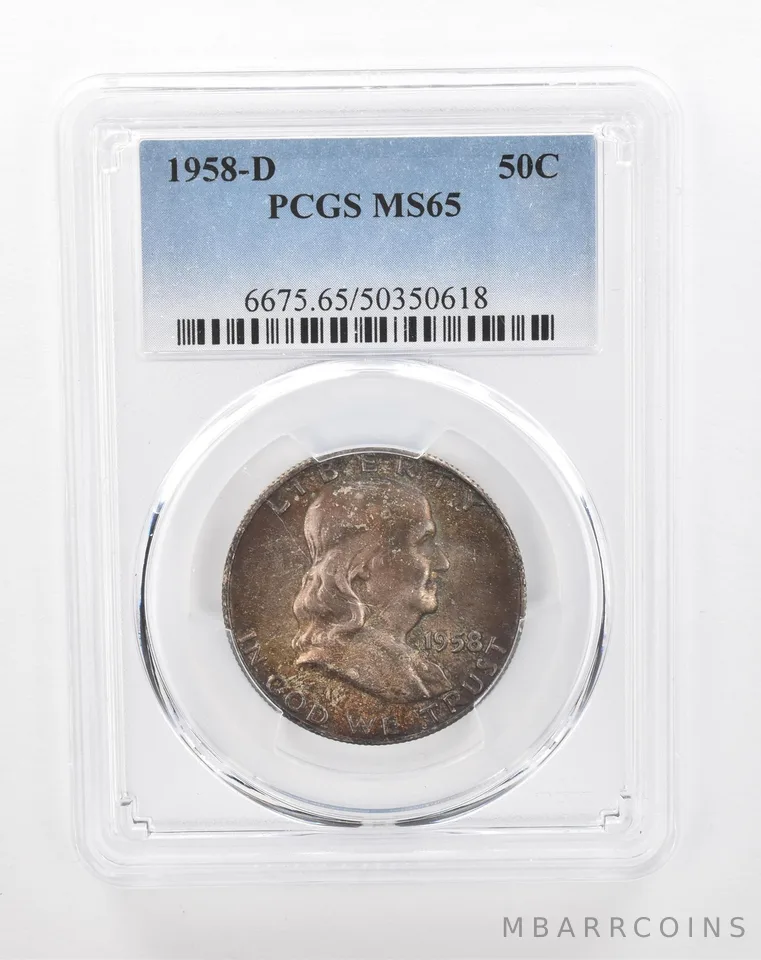 1958-D Franklin Half Dollar MS65 PCGS Beautiful Tone *2890