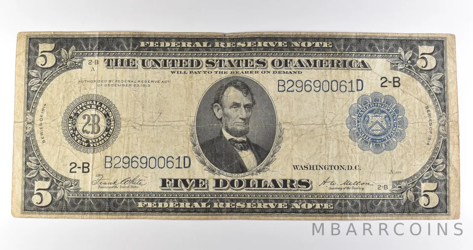 1914 $5 New York NY FRN Large Note Blue Seal *3669