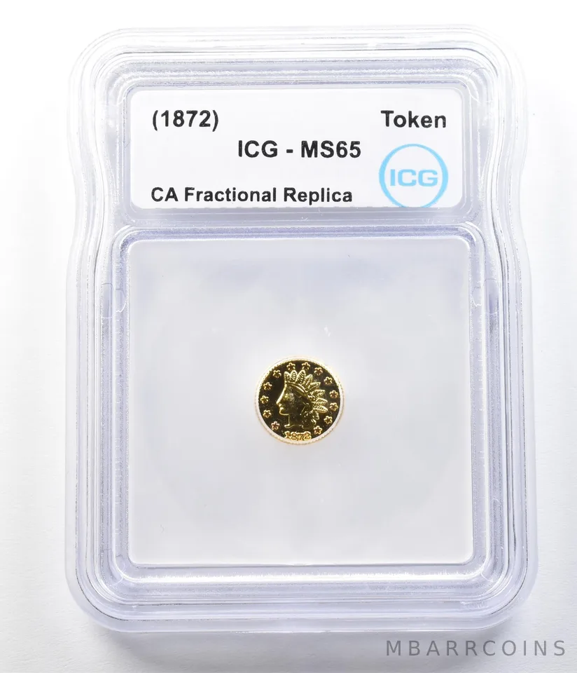 (1872) California Fractional Gold Token 1/2 Dollar Indian Head MS65 ICG a3520