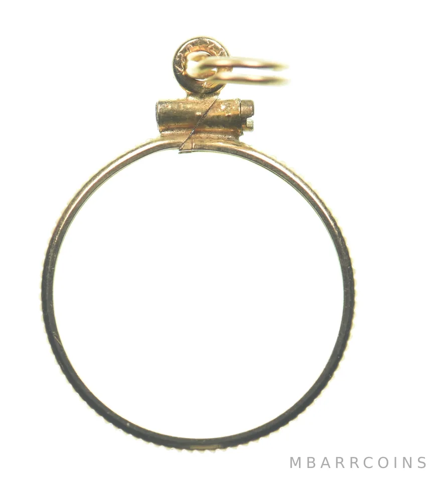 12k 0.7 Gram Gold Filled 15.5mm Coin Bezel Pendant Frame Edge *4987