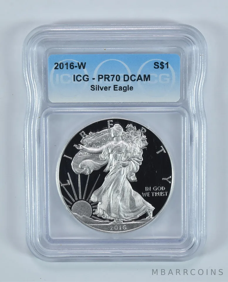 2016-W American Silver Eagle PR70 DCAM ICG Lettered Edge