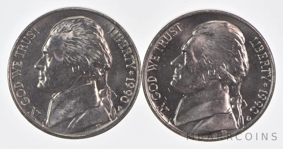 (Set) 1990 P+D Jefferson Nickel Unc Bundle