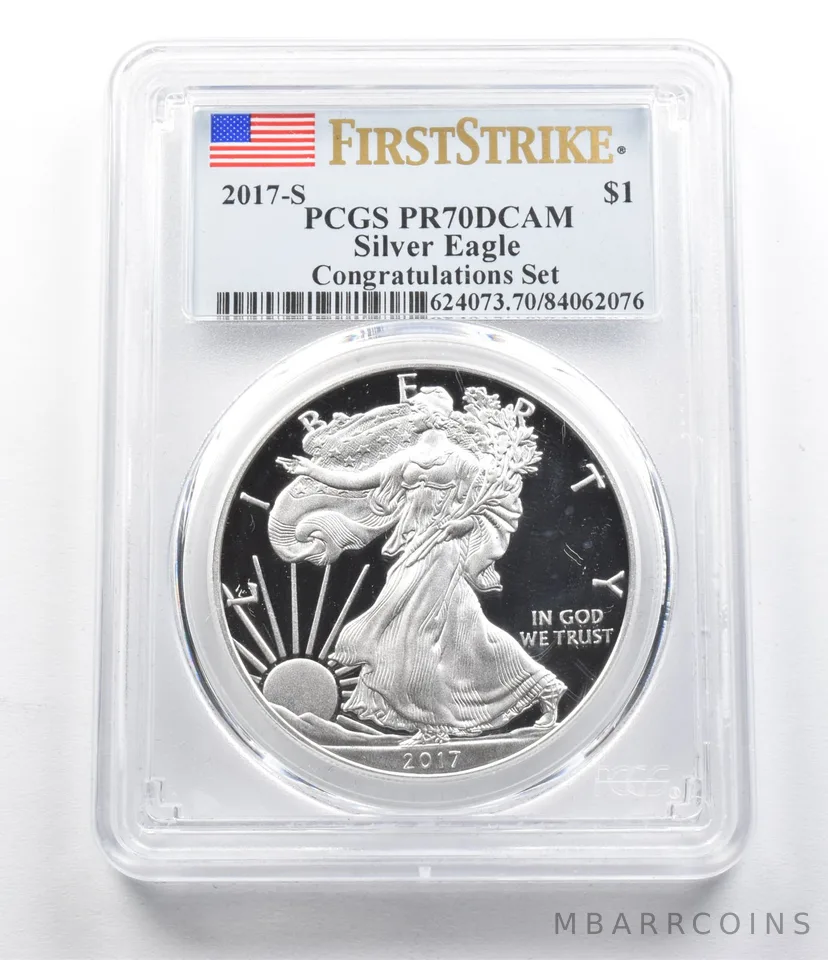 PR70 DCam 2017-S American Silver Eagle FS Congratulations Set PCGS *5931