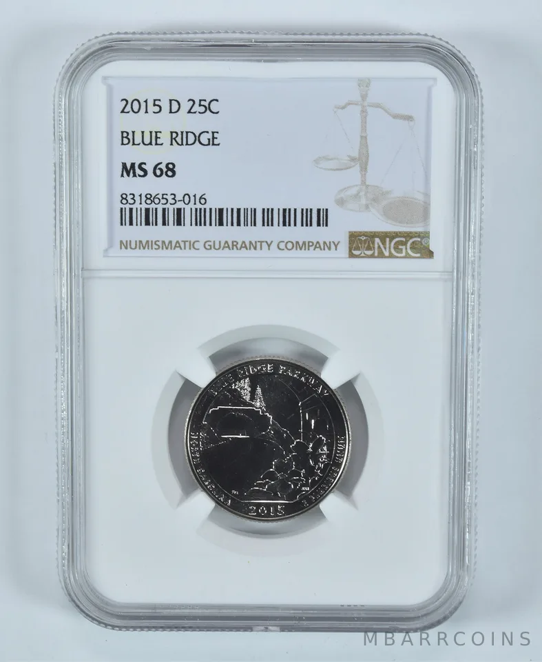 2015-D Washington Quarter Blue Ridge America The Beautiful MS68 NGC