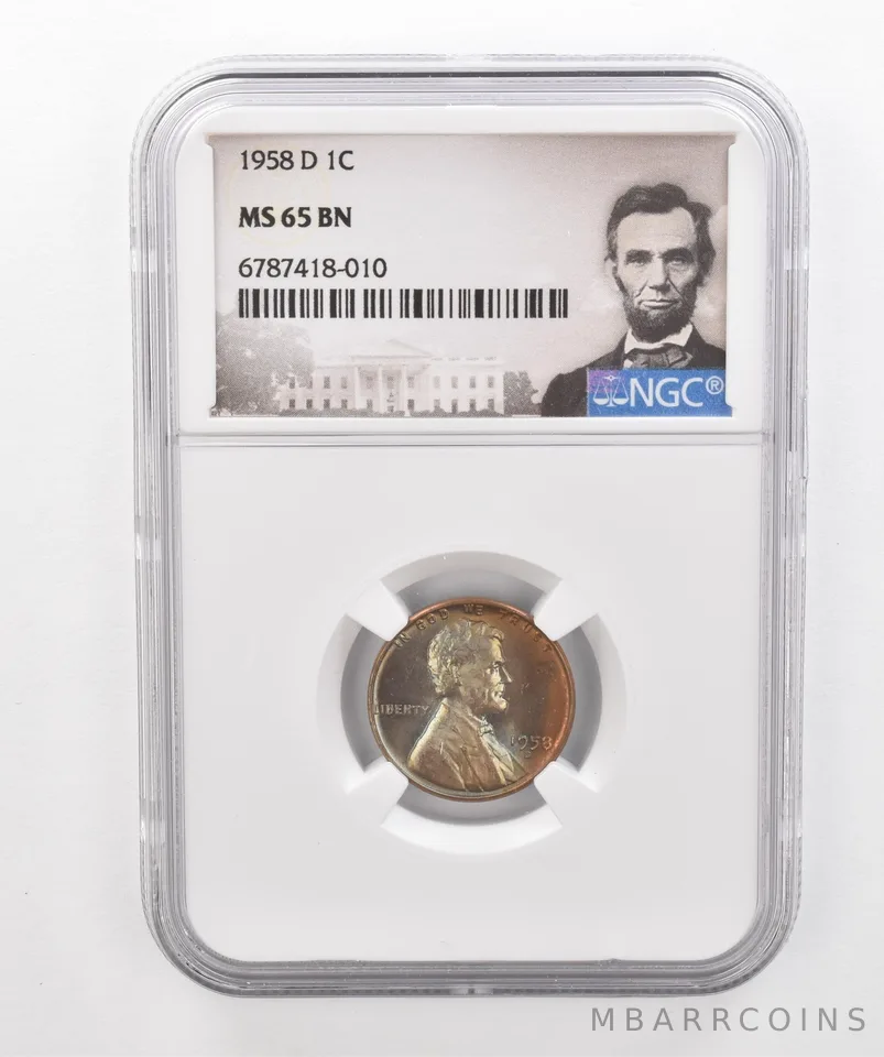 1958-D Lincoln Wheat Cent MS65 BN NGC Beautiful Tone *2969