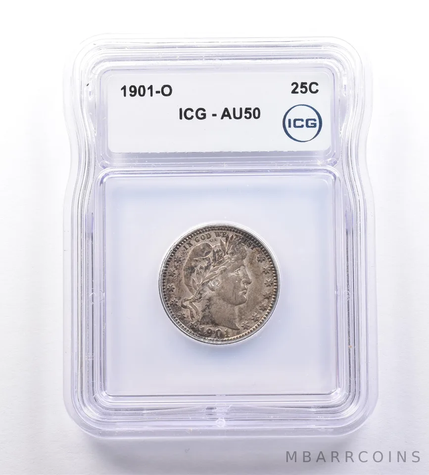 1901-O Barber Quarter AU50 ICG *9213