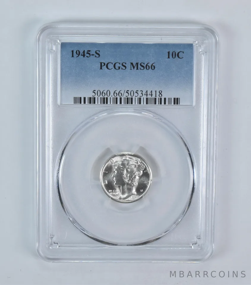 1945-S Mercury Dime MS66 PCGS Blue Label