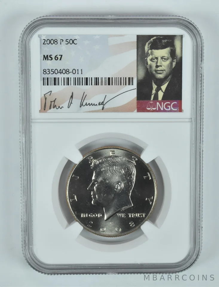 2008-P Kennedy Half Dollar MS67 NGC Signature Label