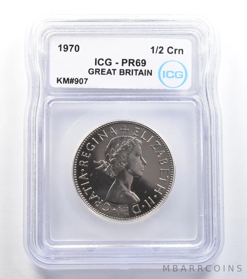 1970 Great Britain 1/2 Crown KM#907 PR69 ICG *7851