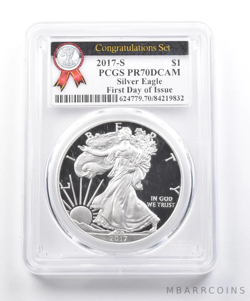 2017-S American Silver Eagle Congratulations Set FDOI PR70 DCAM PCGS *3981