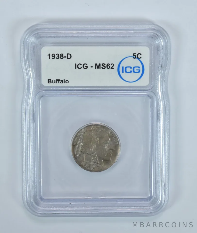 1938-D Indian Head Buffalo Nickel MS62 ICG