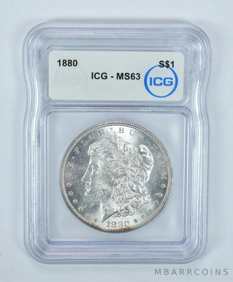 1880 Morgan Silver Dollar MS63 ICG