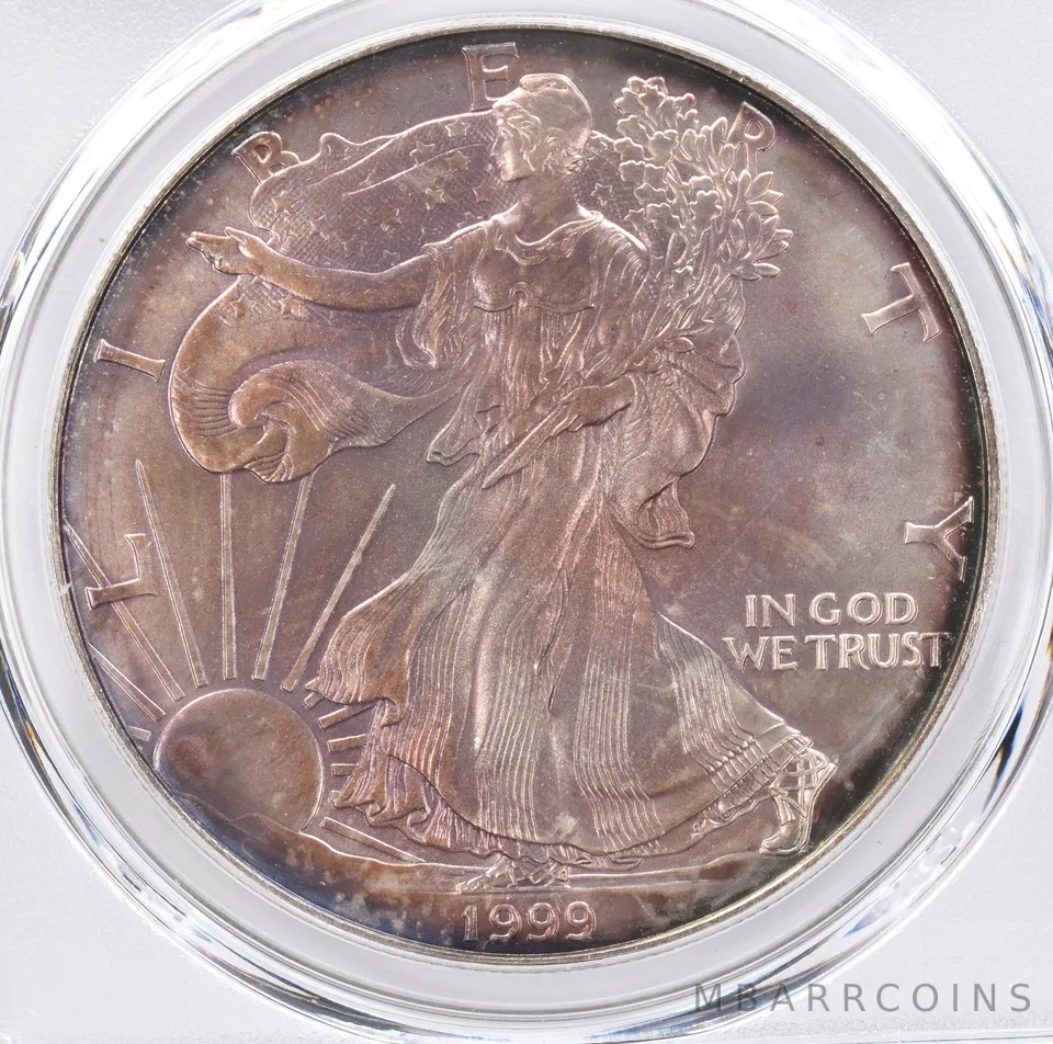 1999 American Silver Eagle MS67 PCGS Beautiful Tone *1323