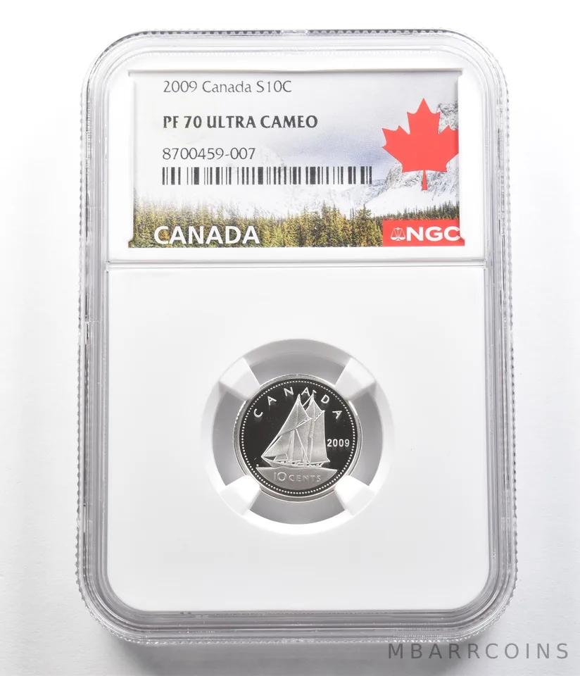 2009 Canada 10 Cents Silver PF70 UCAM NGC Canada Label