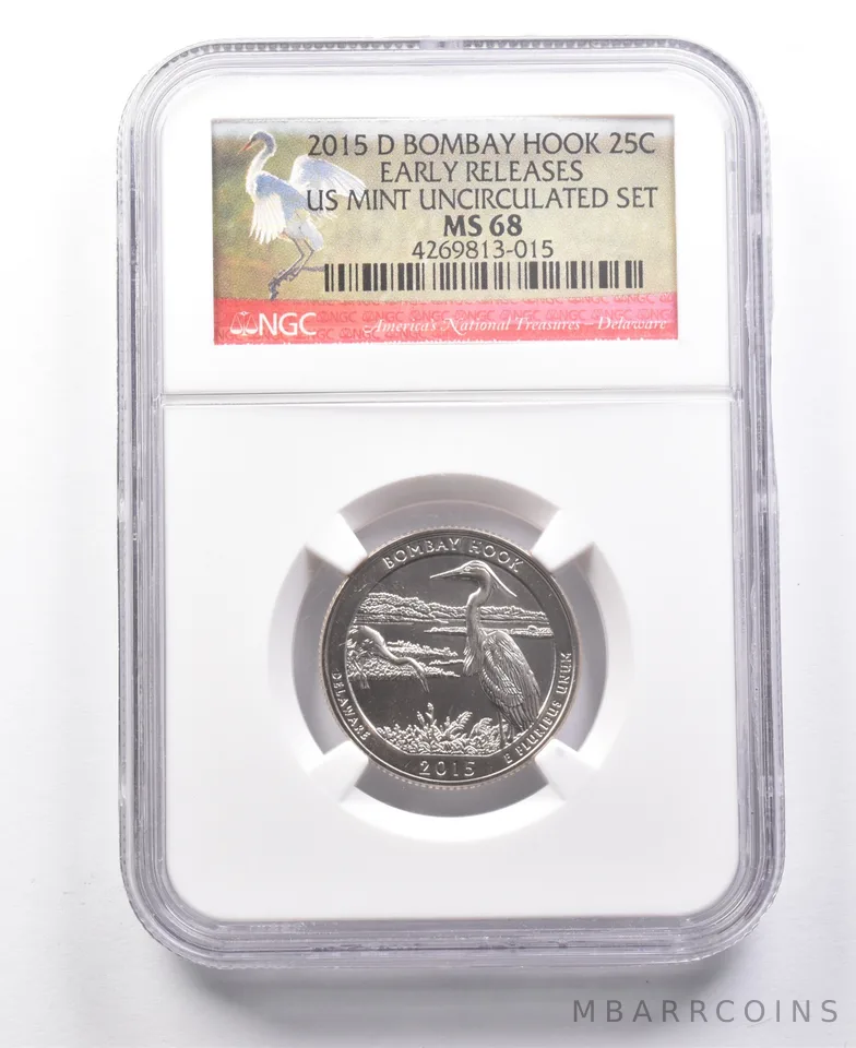 2015-D Washington Quarter Bombay Hook Uncirculated Set ER MS68 NGC a7702
