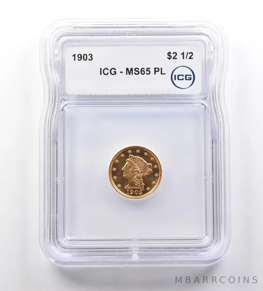1903 $2.50 Liberty Head Gold Quarter Eagle MS65 PL ICG *1041