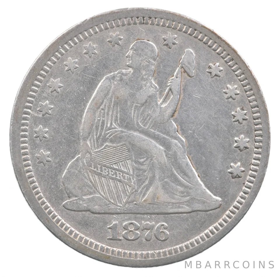 1876-CC Seated Liberty Quarter *7071