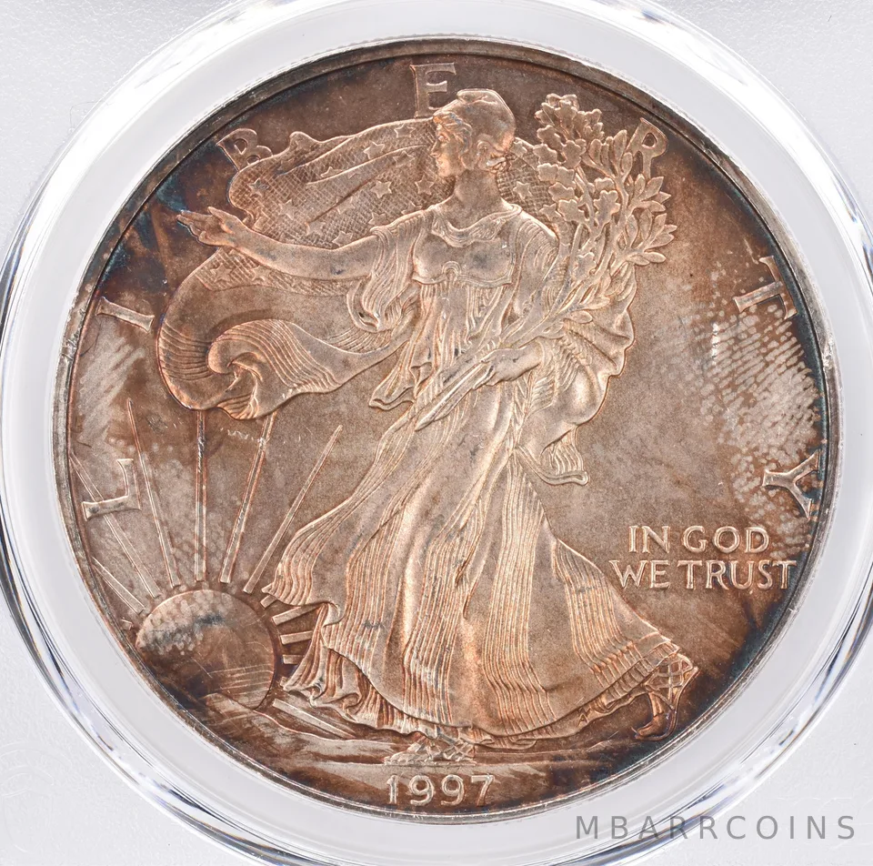 1997 American Silver Eagle MS65 PCGS Beautiful Tone *1463
